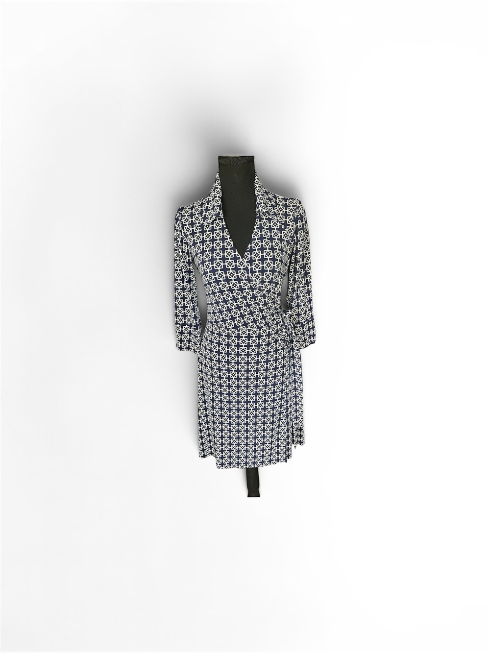 Laundry By Shelli Segal Navy and White Printed Dress